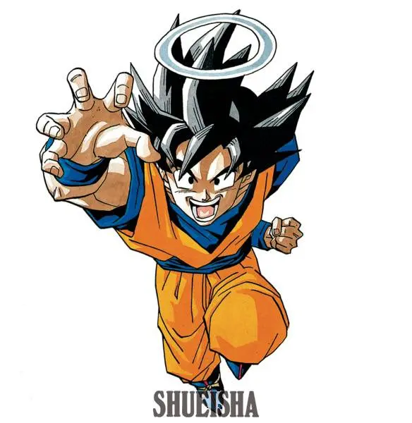 Goku returns from the afterlife in Dragon Ball Z - art by Akira Toriyama